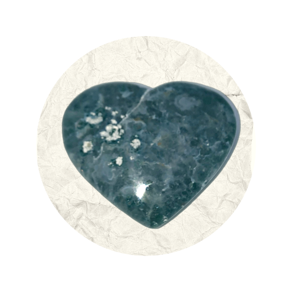 Heart Shaped Moss Agate Druzy